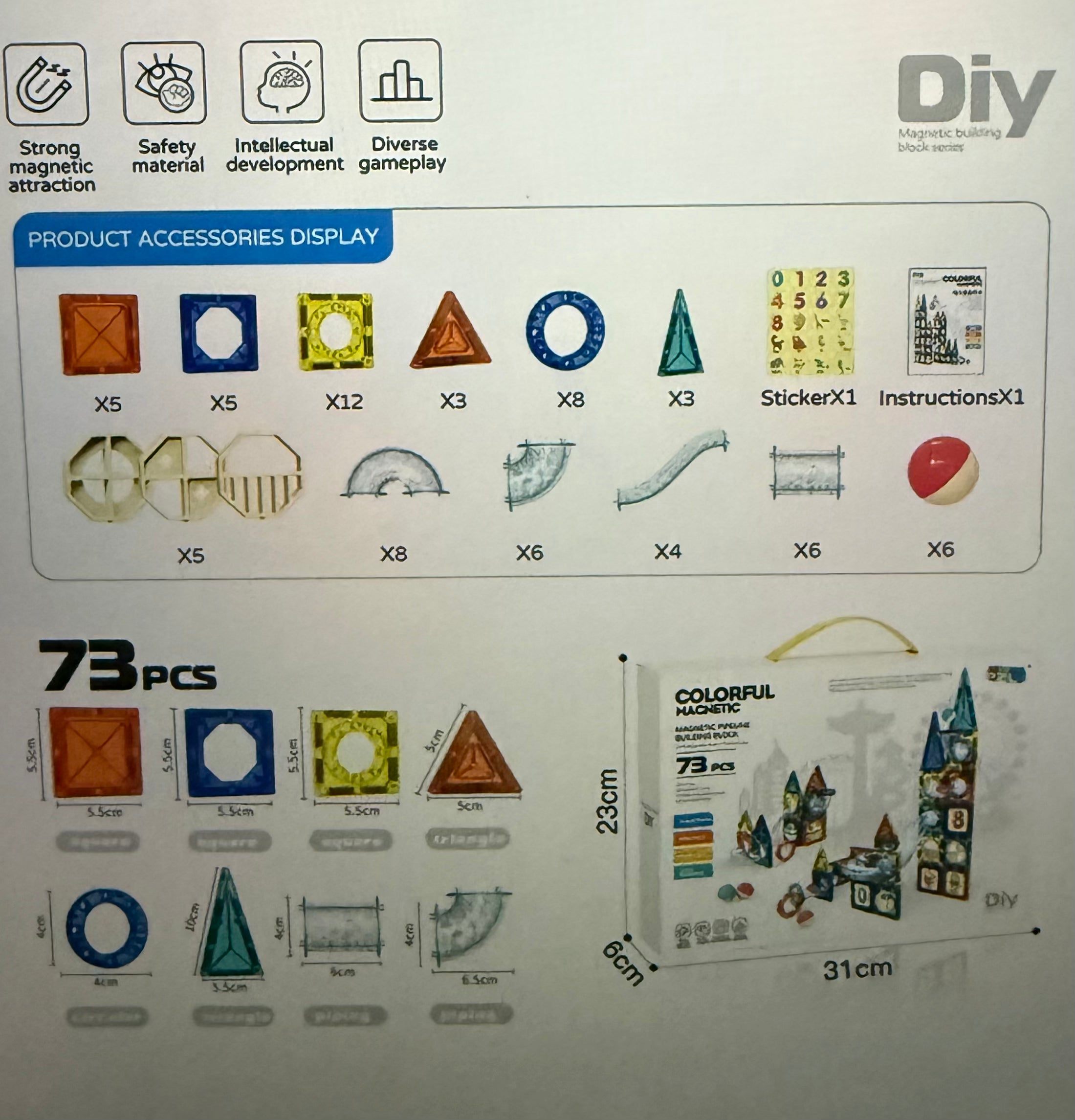 Magnetic Sheet Building Blocks for kids