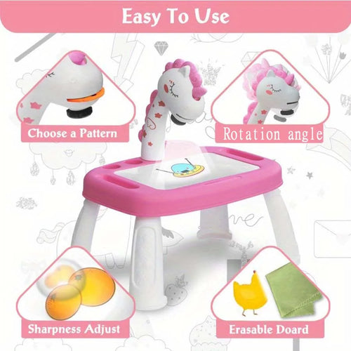 Children's projection painting table