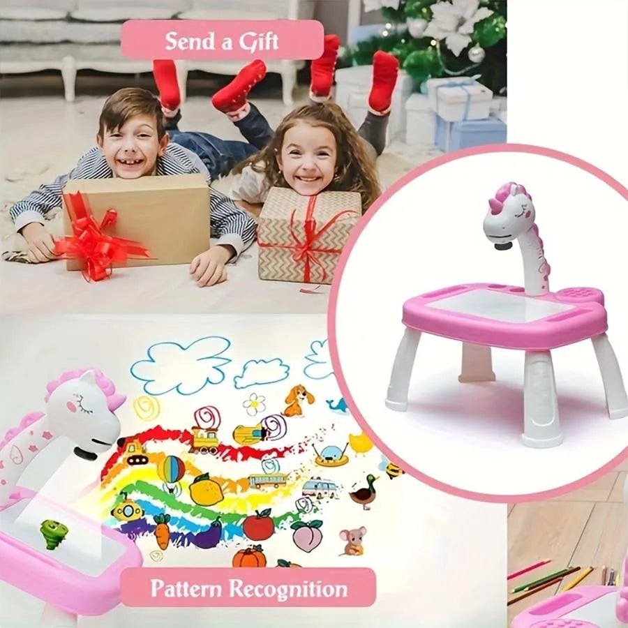 Children's projection painting table