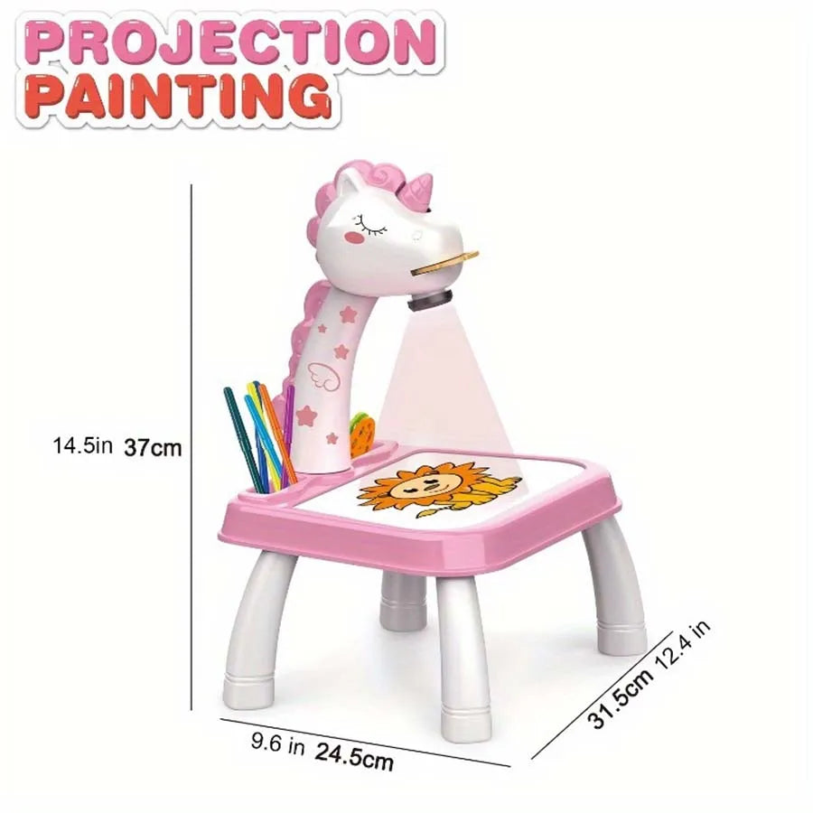 Children's projection painting table