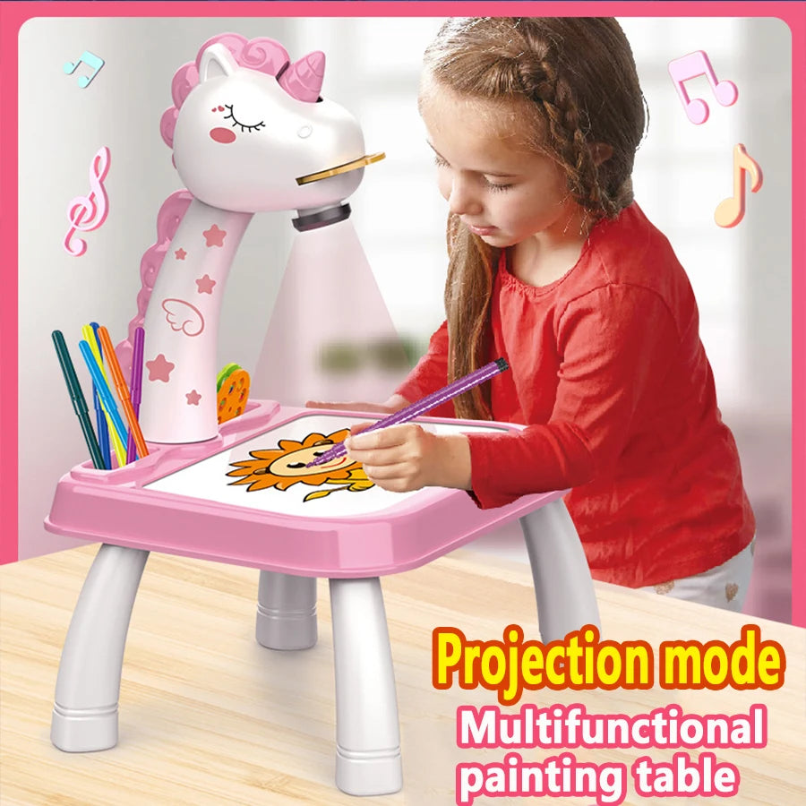 Children's projection painting table