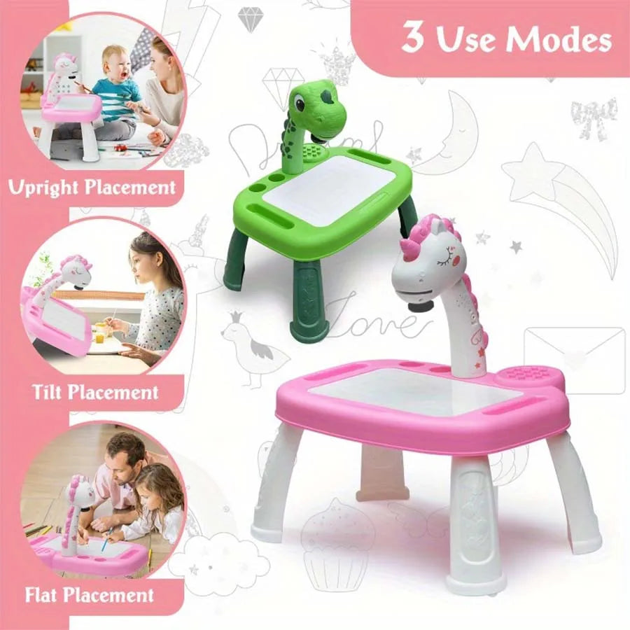 Children's projection painting table
