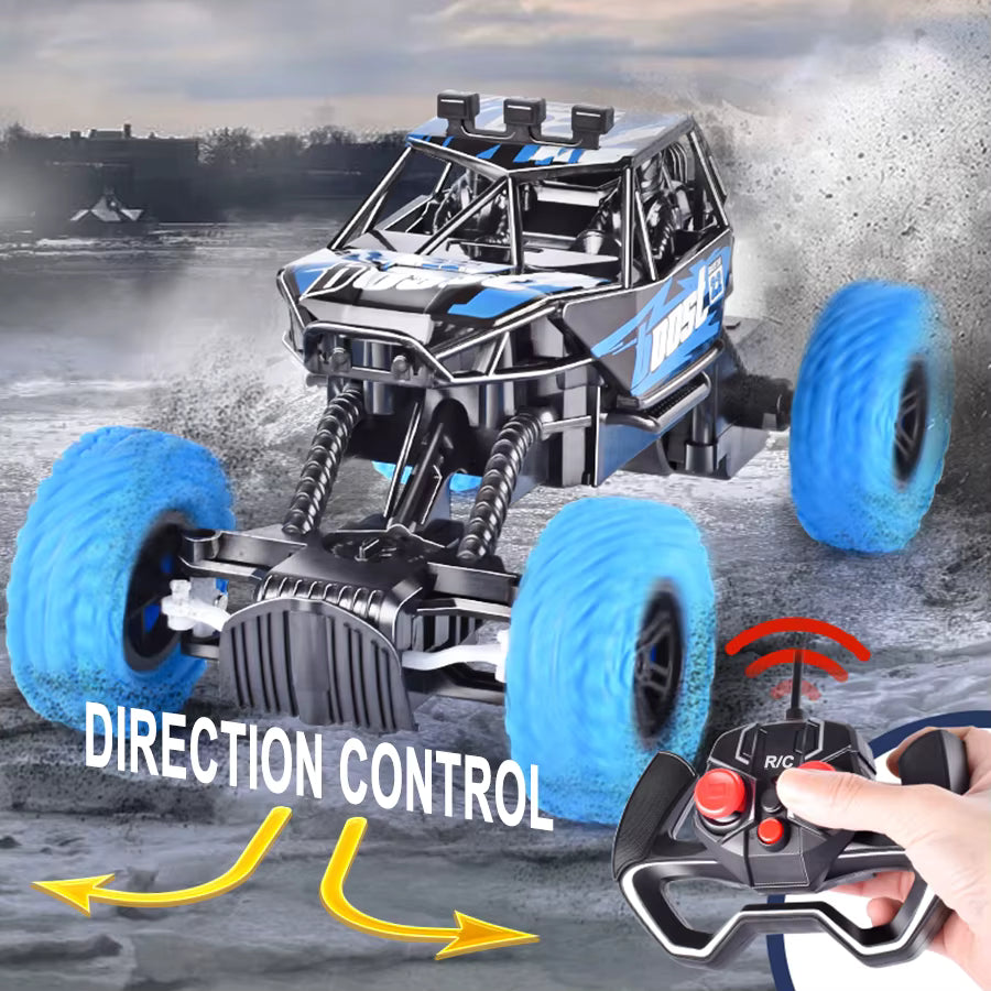 Remote control car with colourful flashing lights for kids