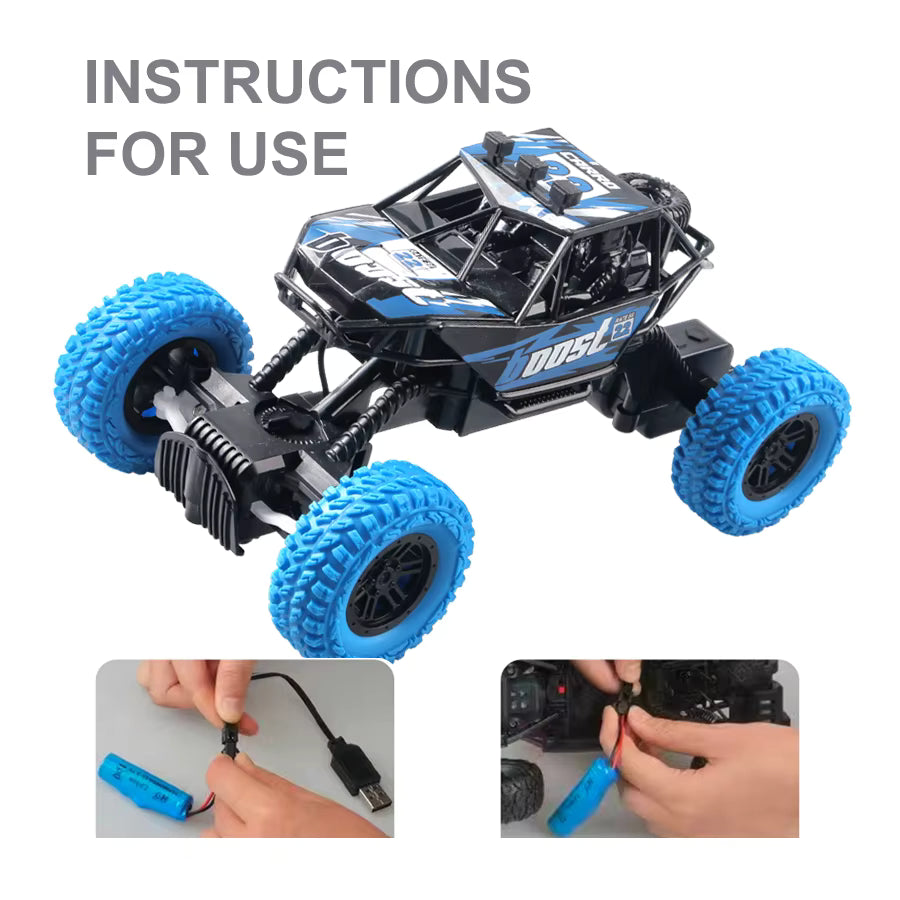 Remote control car with colourful flashing lights for kids